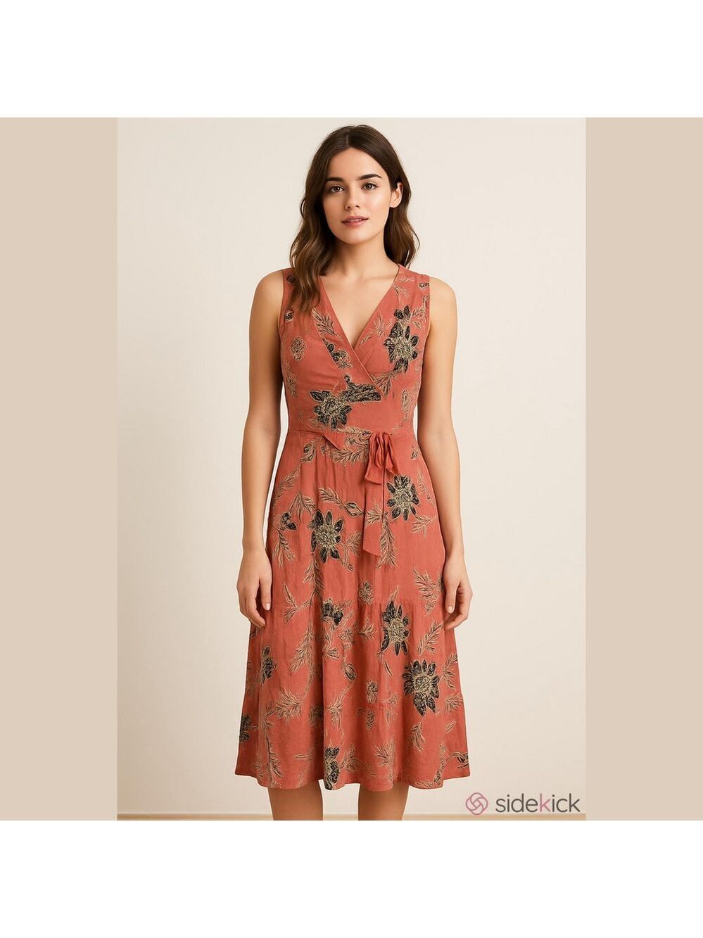 Suzy Shier Women's Pink Black Floral Maxi Dress XL